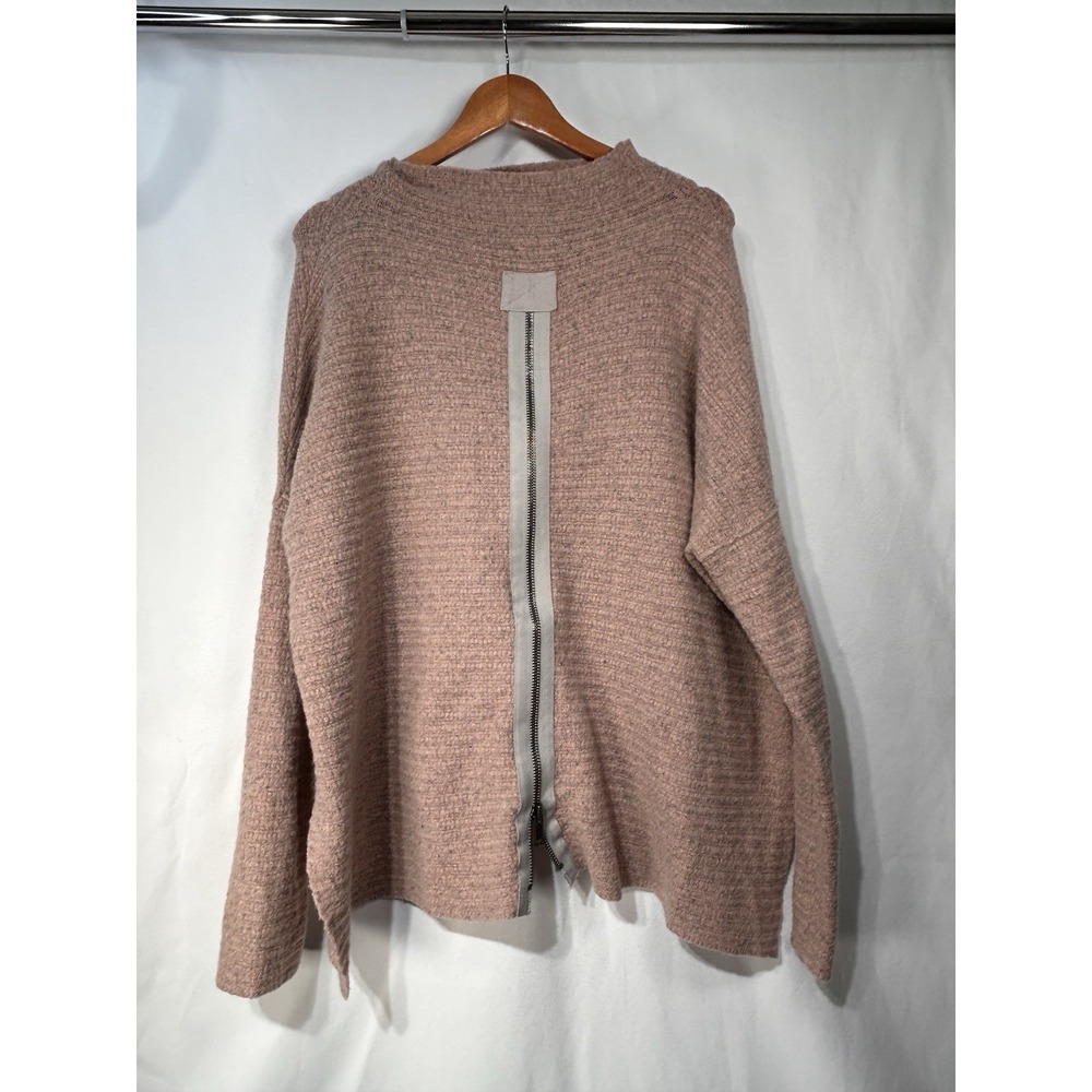 Free People Arctic Fox Mock Neck Zipper Back Oversized Wool Blend Sweater Medium
